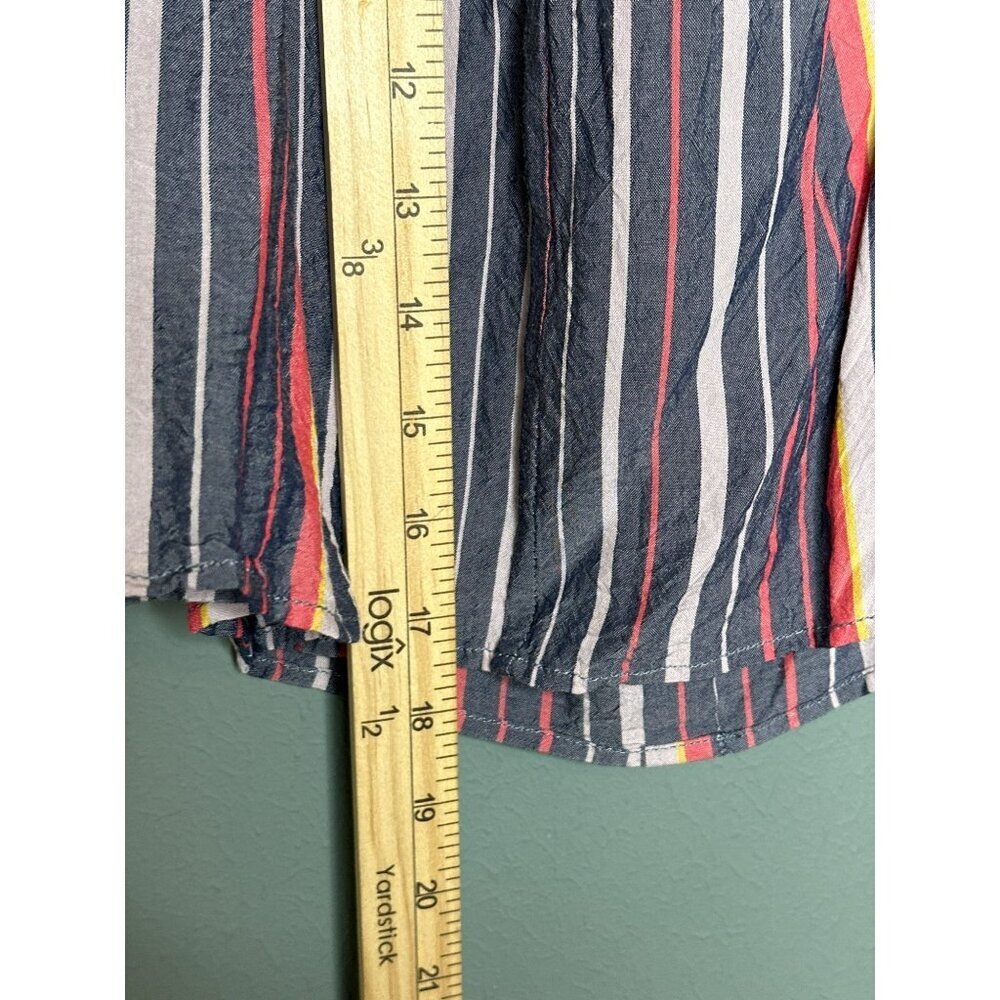 Express Women's Large Striped Off Shoulder Flowy Tie Front Boho Crop Top - Picture 9 of 10